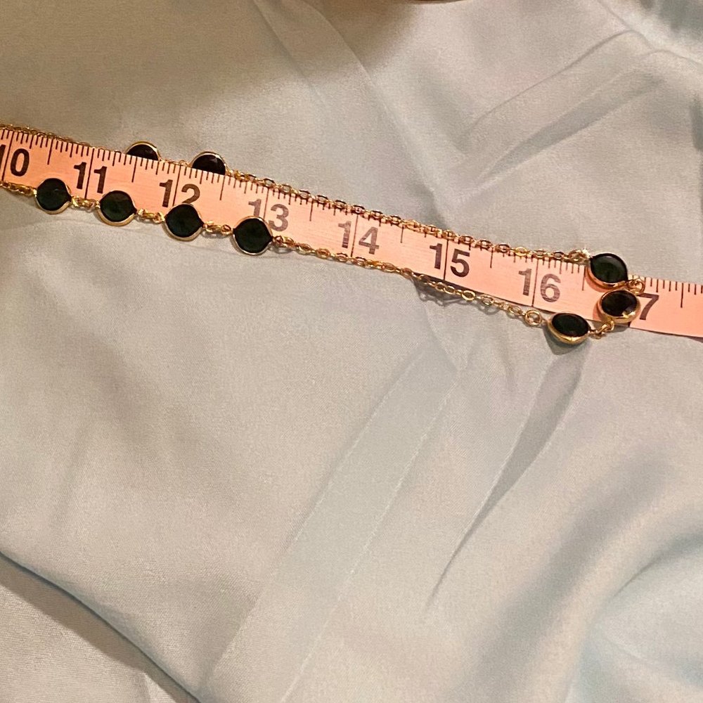 J Crew Gold Blue Crystal Necklace - Picture 9 of 13